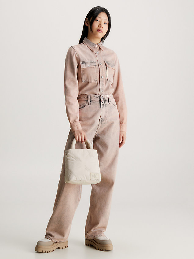 grey small padded crossbody bag for women calvin klein jeans