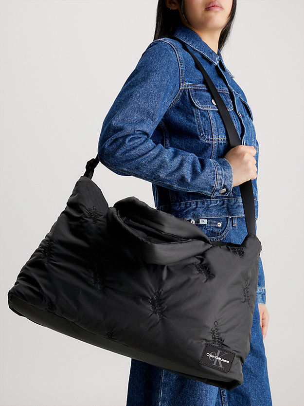 black large padded tote bag for women calvin klein jeans