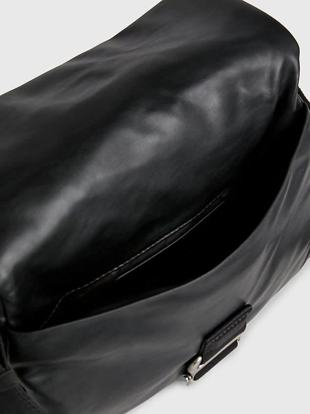 black faux leather shoulder bag for women calvin klein jeans