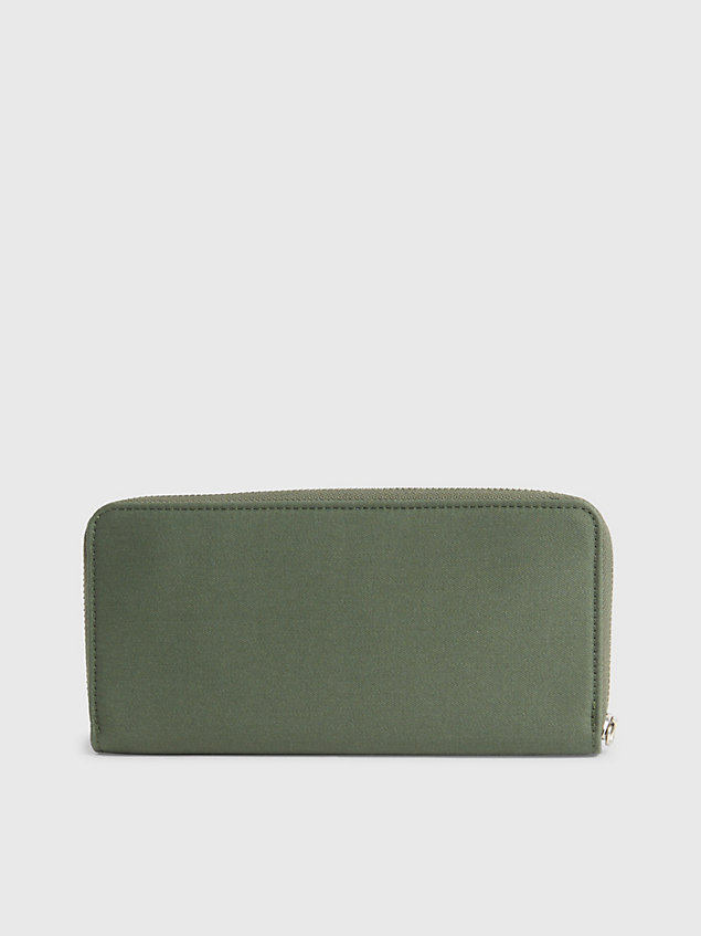portafoglio con zip integrale e borsellino portamonete da polso green da donna calvin klein jeans