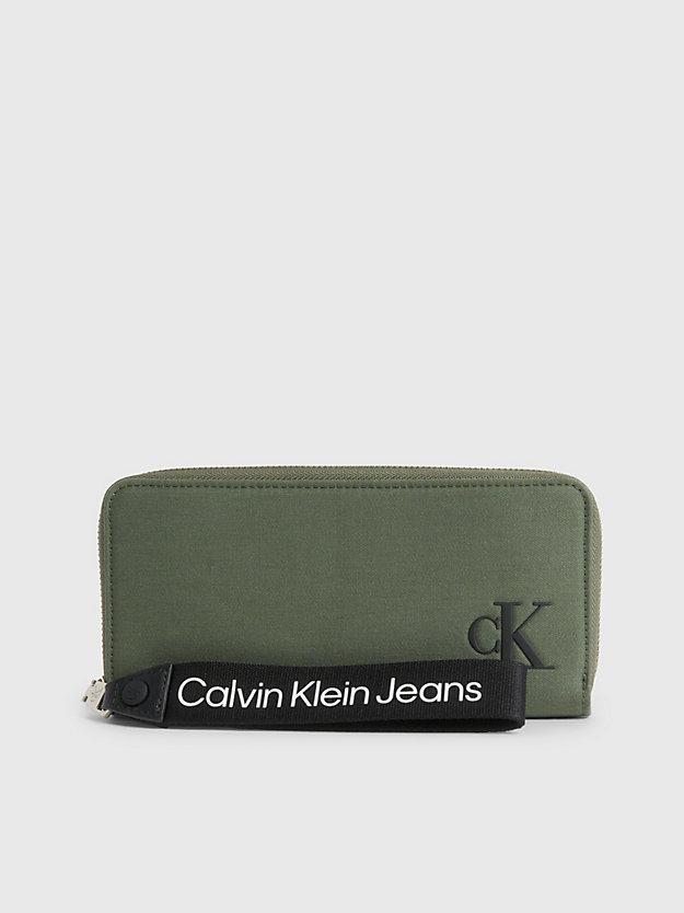 thyme portemonnaie mit rundum-reißverschluss und handgelenkriemen für damen - calvin klein jeans