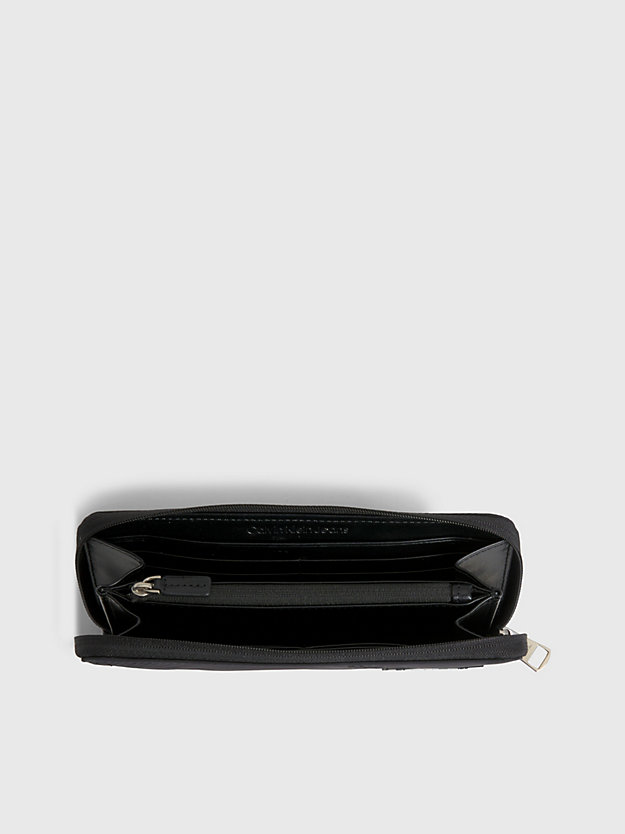 black portemonnaie mit rundum-reißverschluss für damen - calvin klein jeans