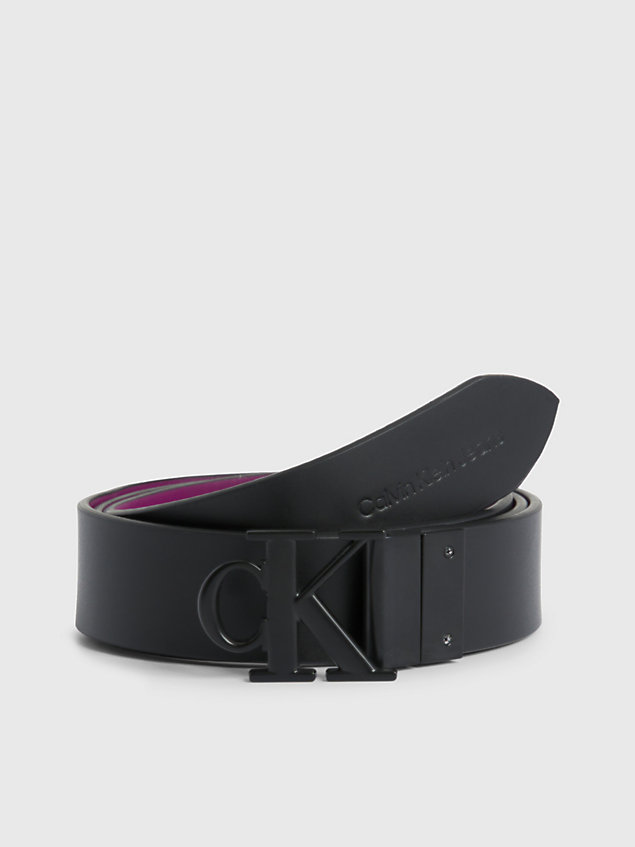 cinturón reversible de piel con logo black de mujer calvin klein jeans