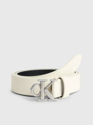 CALVIN KLEIN JEANS - Women's leather logo belt - K60K611253BDS - Black