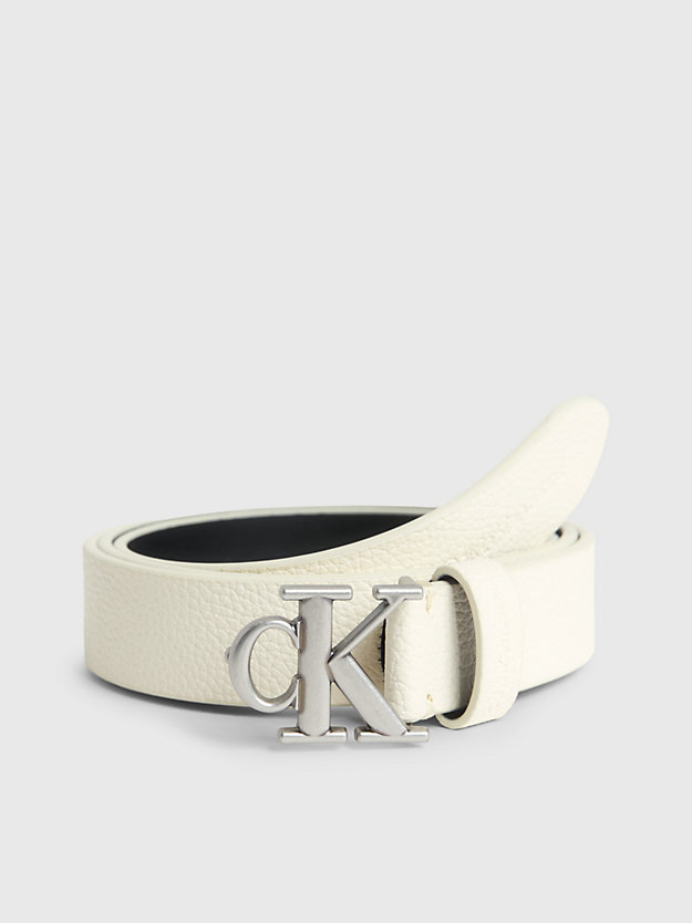 ivory leather logo belt for women calvin klein jeans