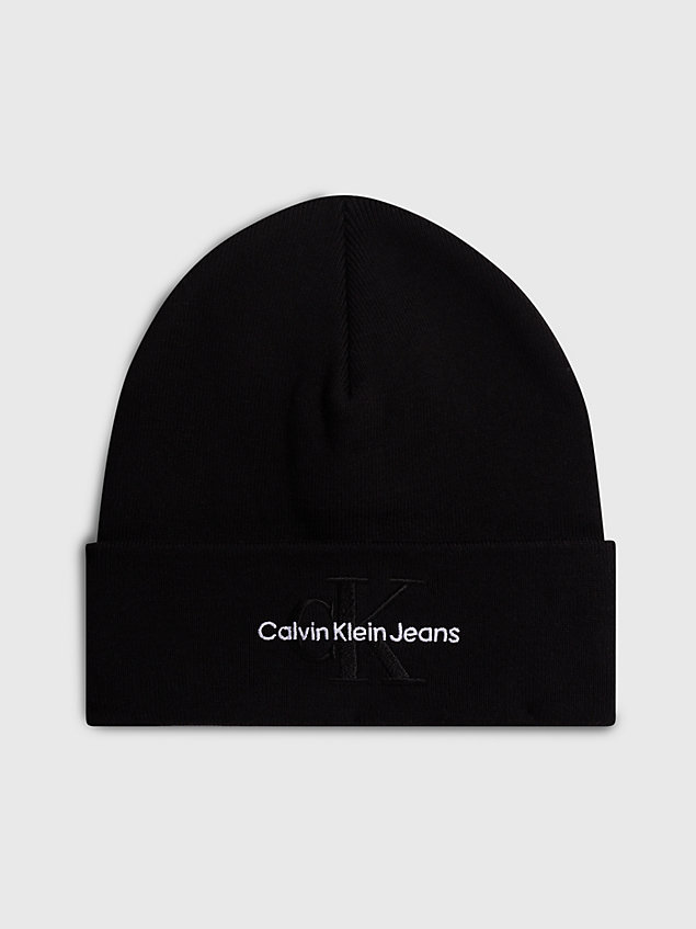 bonnet avec logo black pour femmes calvin klein jeans