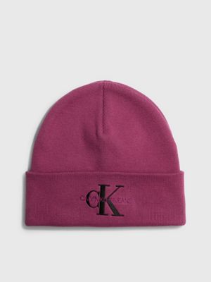 Genuine CALVIN KLEIN Crystal Pink Taller 50% Wool BEANIE Hat With