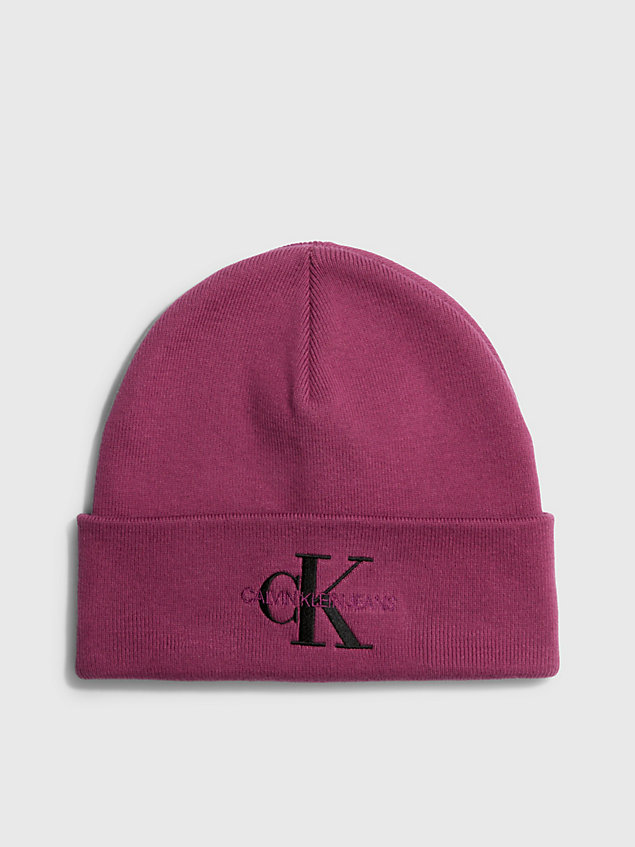 purple czapka z logo dla kobiety - calvin klein jeans