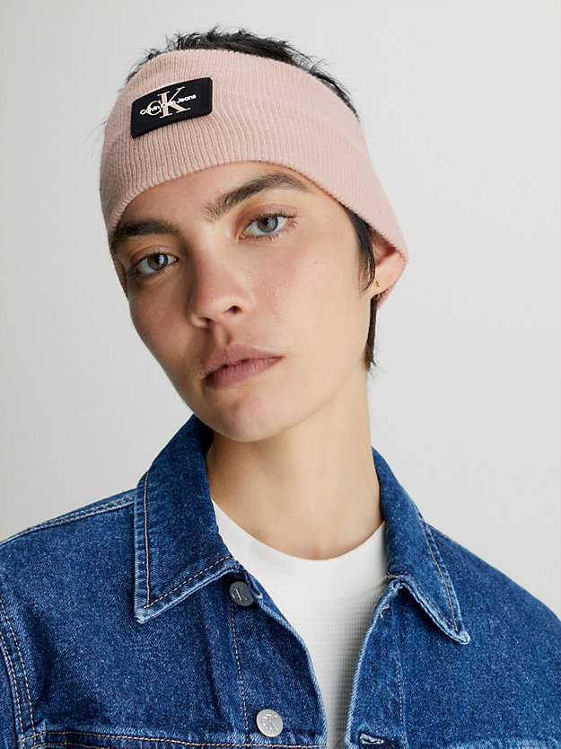 pink wool blend headband for women calvin klein jeans