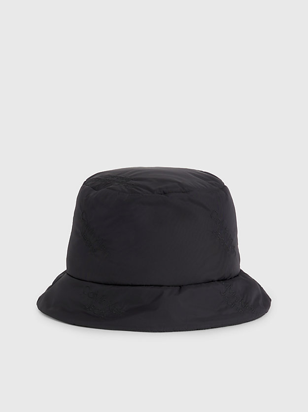 black gewatteerde bucket hat voor dames - calvin klein jeans
