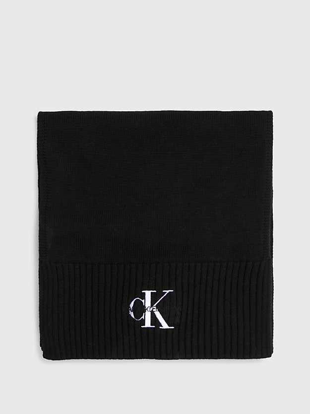 black szalik bawełniany dla kobiety - calvin klein jeans