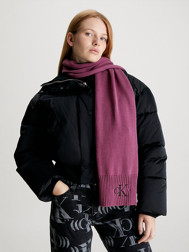 purple cotton scarf for women calvin klein jeans