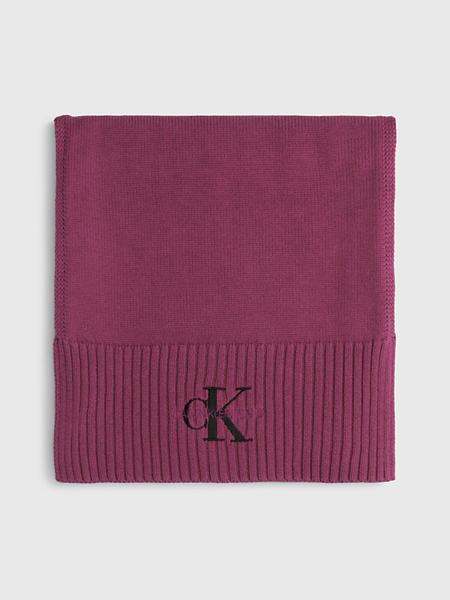 écharpe en coton purple pour femmes calvin klein jeans