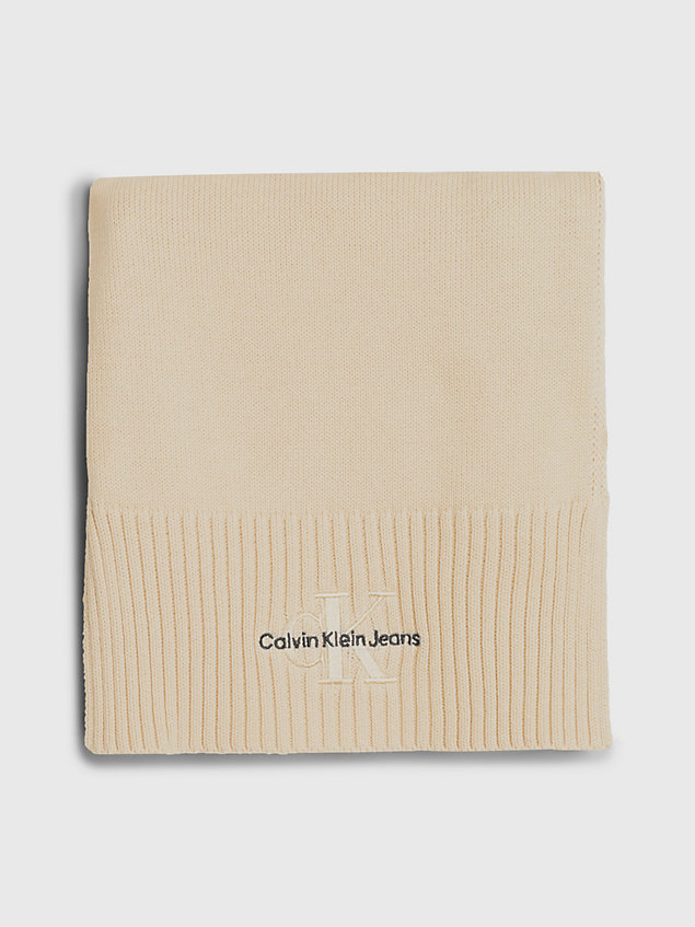 white szalik bawełniany dla kobiety - calvin klein jeans