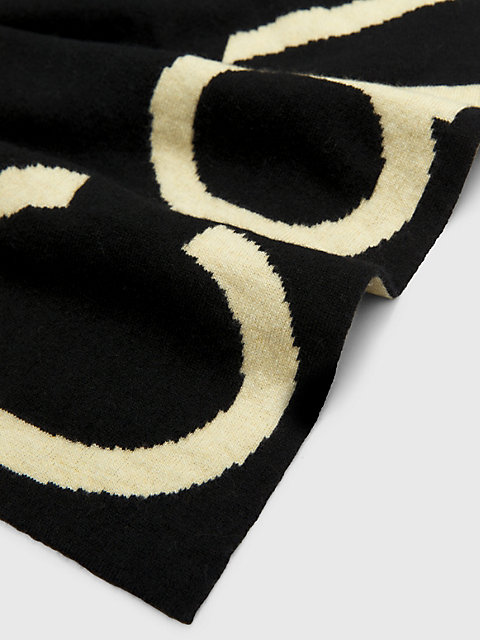 black wool blend logo scarf for women calvin klein jeans