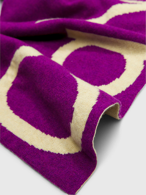 sciarpa con logo in misto lana amaranth da donna calvin klein jeans