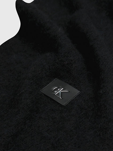 écharpe en laine mélangée black pour femmes calvin klein jeans