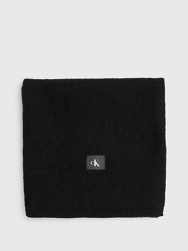 black szalik z mieszanki wełny dla kobiety - calvin klein jeans