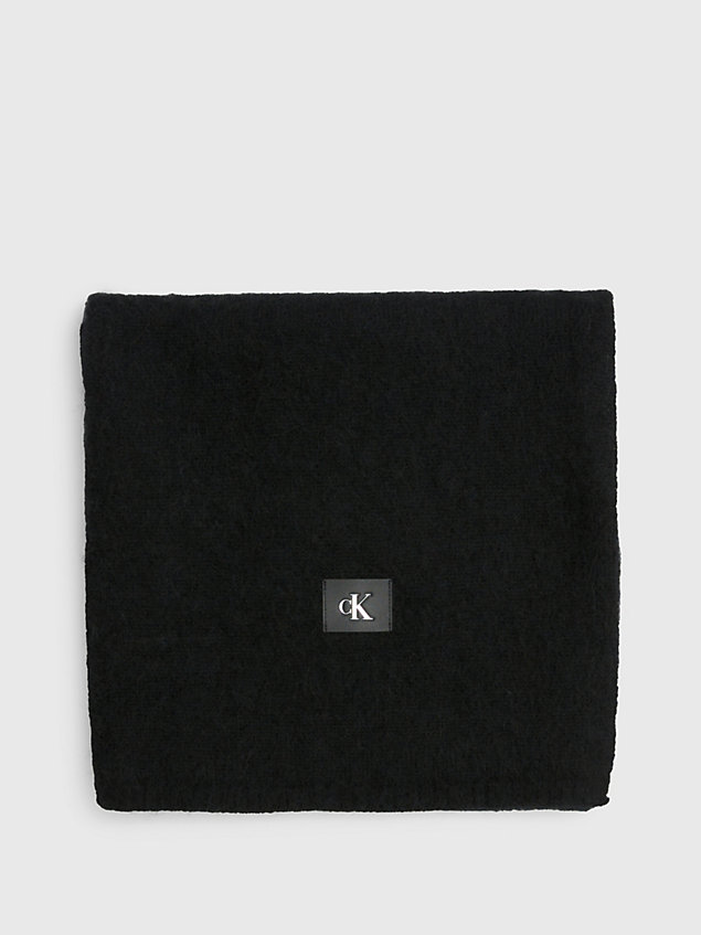 sciarpa in misto lana black da donne calvin klein jeans