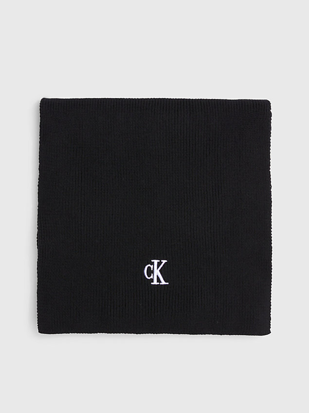 black szalik z mieszanki wełny dla kobiety - calvin klein jeans