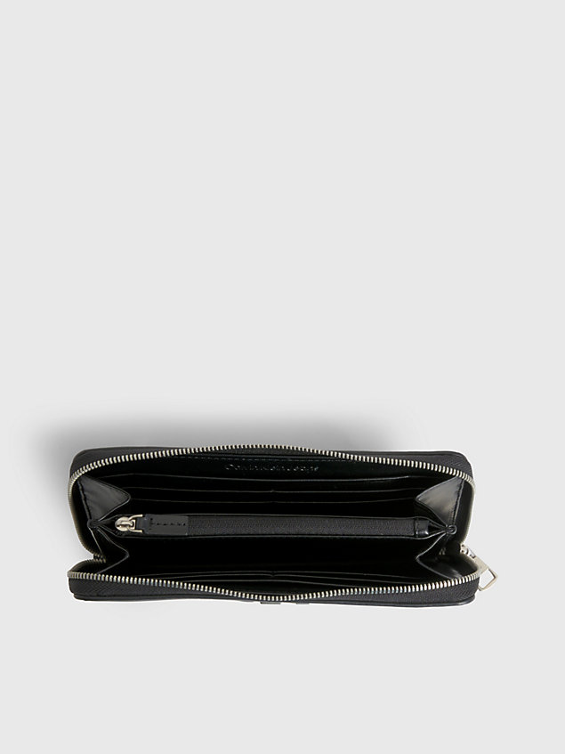 black rfid-portemonnaie mit rundum-reißverschluss für damen - calvin klein jeans