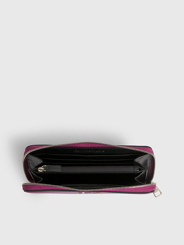 purple rfid zip around wallet for women calvin klein jeans