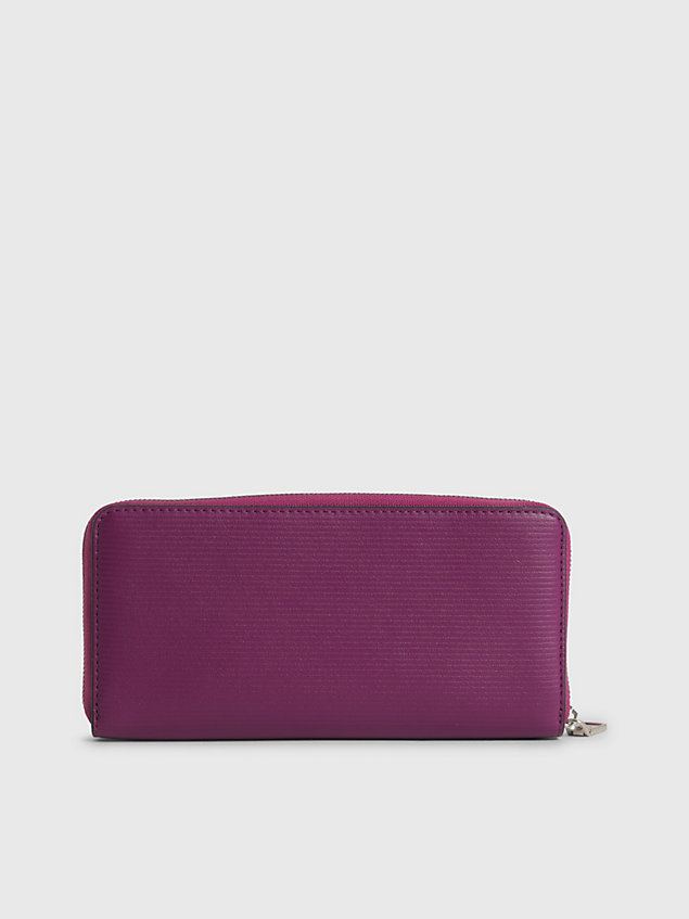 purple rfid-portemonnee met rits rondom voor dames - calvin klein jeans