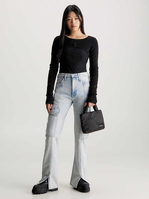 mini-sac cabas matelassé black pour femmes calvin klein jeans