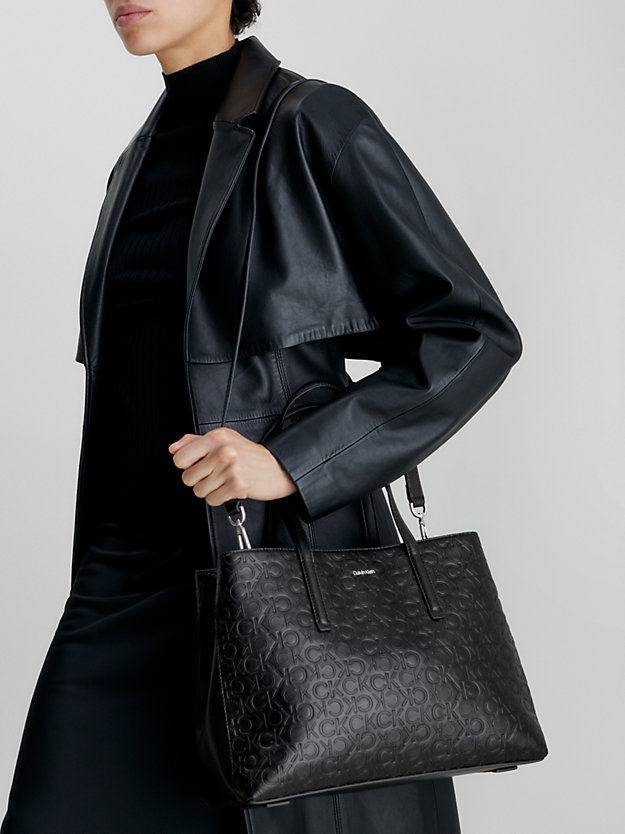 sac cabas avec logo ck black pour femmes calvin klein