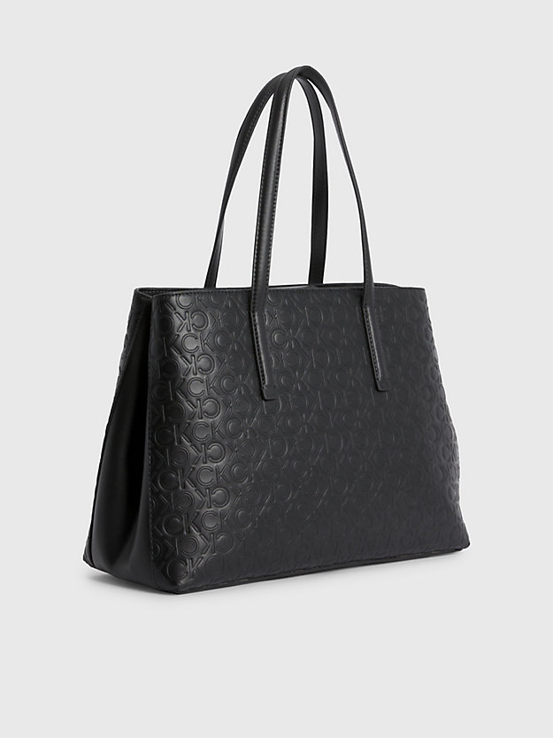 ck black tote bag met logo voor dames - calvin klein