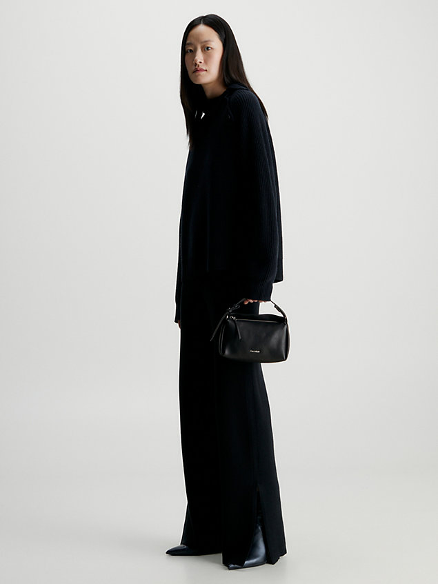 black soft mini shoulder bag for women calvin klein