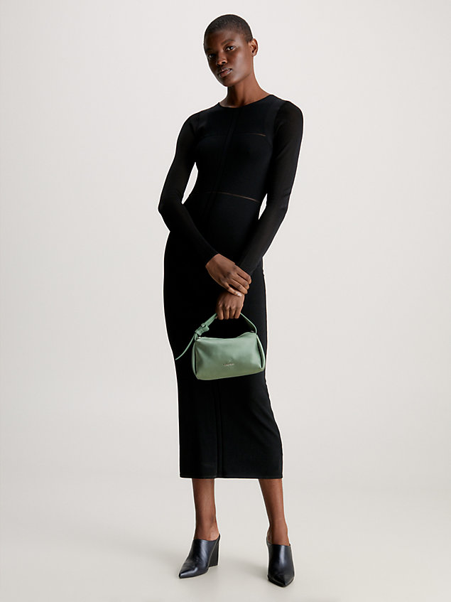 green satin mini shoulder bag for women calvin klein