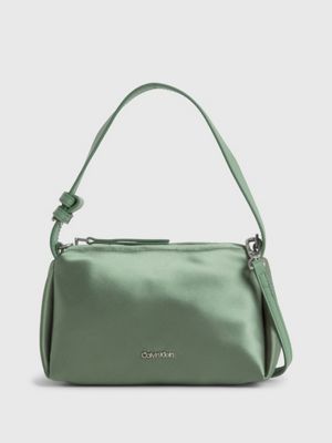 Buy Calvin Klein Top Zip Closure Enfold Cross Body Bag Green In Green