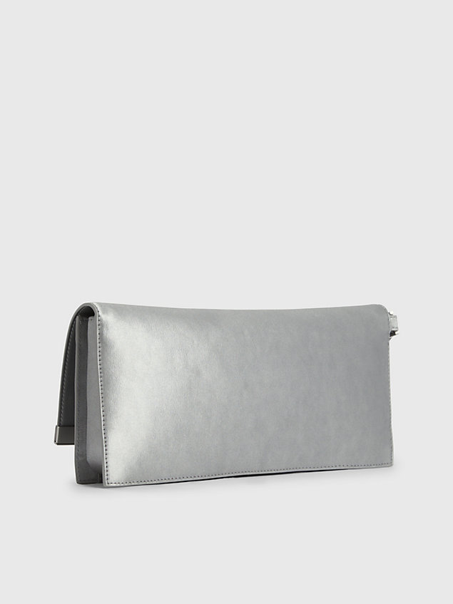 grey metallic clutch bag for women calvin klein