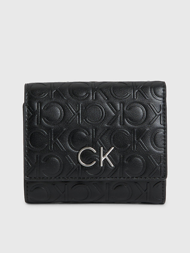 black small rfid trifold wallet for women calvin klein