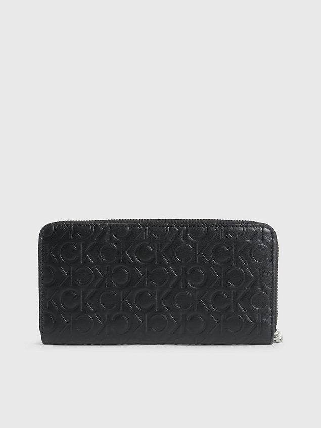 black large zip around wallet for women calvin klein