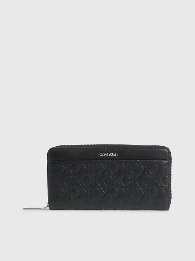 black large zip around wallet for women calvin klein
