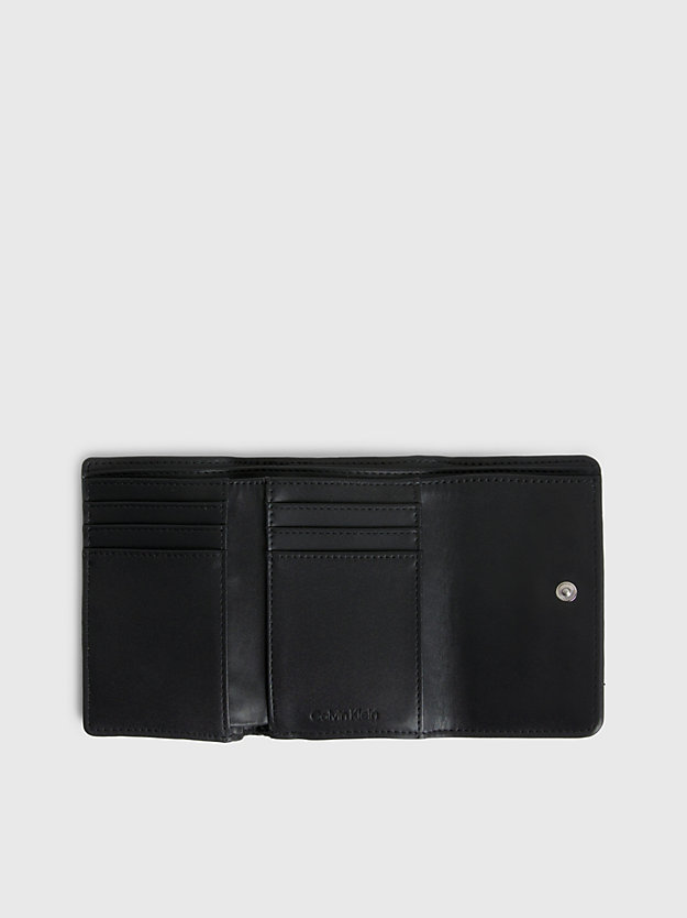 ck black dreifach faltbares portemonnaie mit logo für damen - calvin klein