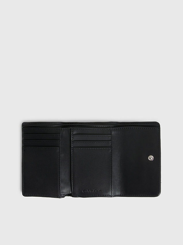 billetera de plegado triple con logo black de mujer calvin klein