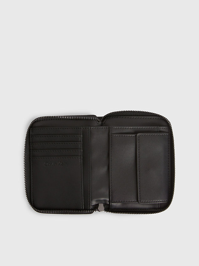 black pikowany portfel i brelok w zestawie upominkowym dla kobiety - calvin klein