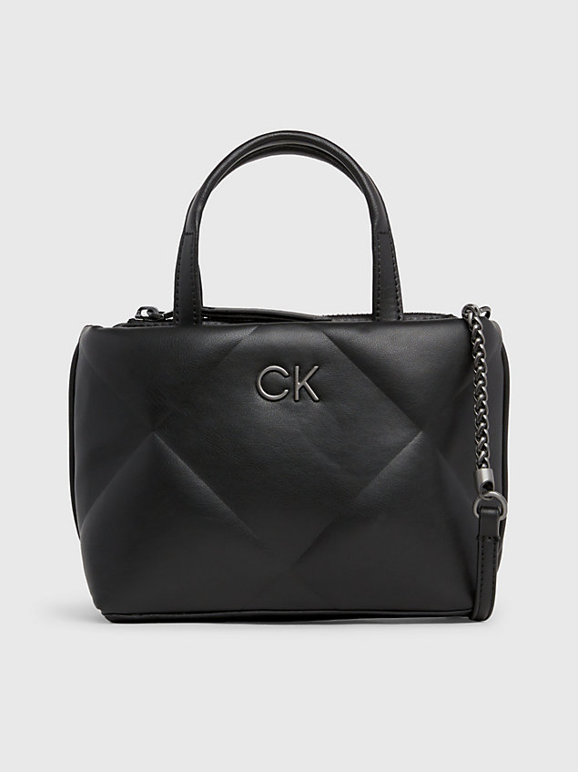 black mini quilted crossbody tote bag for women calvin klein