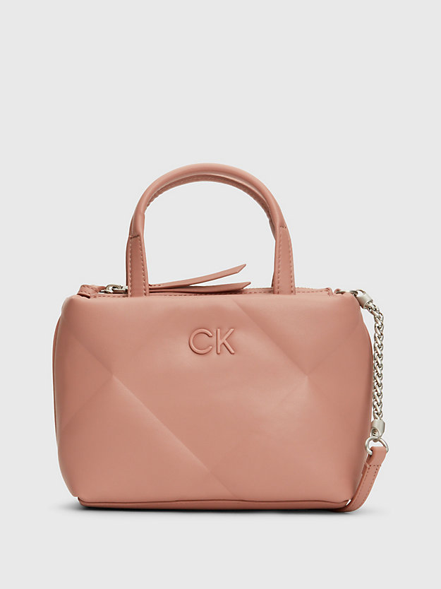 ash rose mini quilted crossbody tote bag for women calvin klein