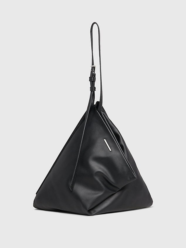 black geometric clutch bag for women calvin klein