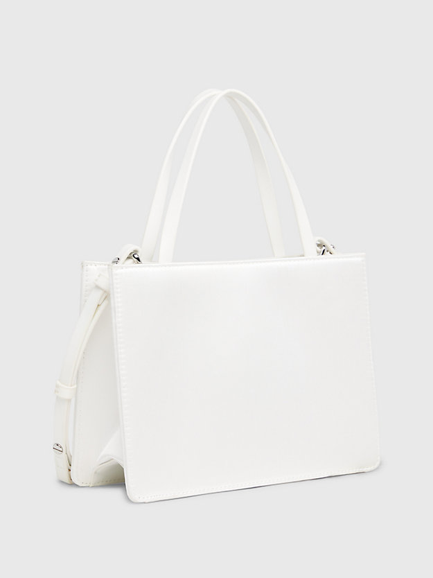 bright white satin handbag for women calvin klein