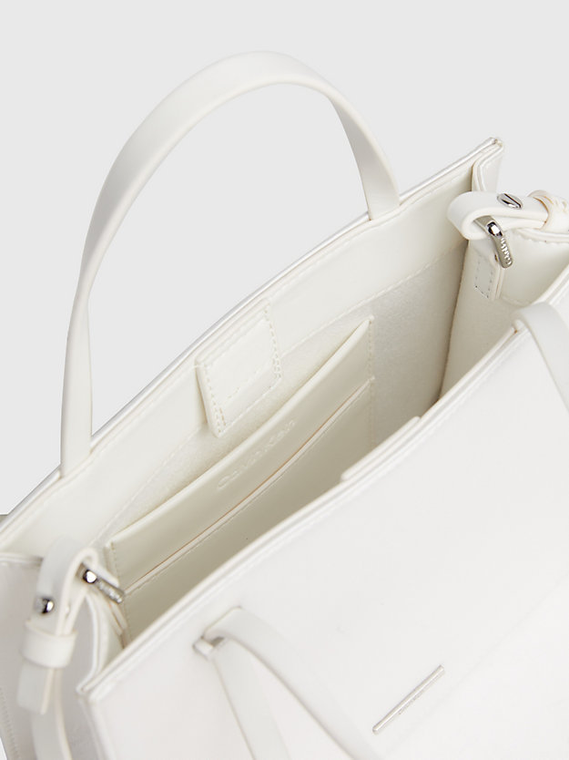 bright white satin handbag for women calvin klein