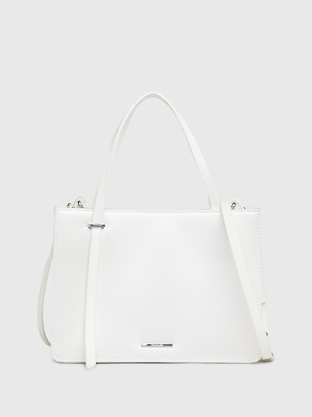 BRIGHT WHITE Satin Handbag undefined Women Calvin Klein