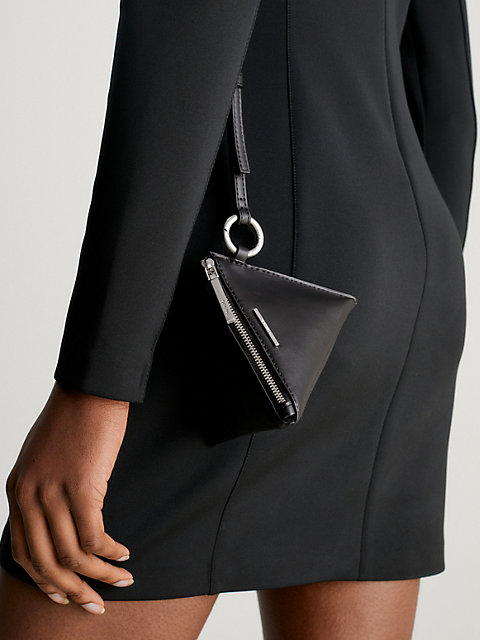 black geometric pouch for women calvin klein