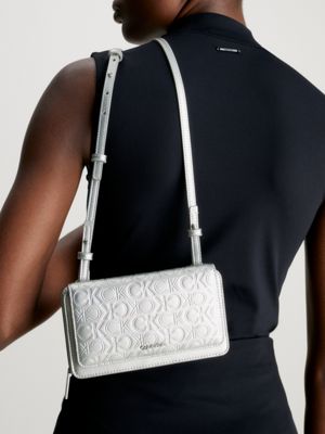 Calvin klein hot sale silver handbag