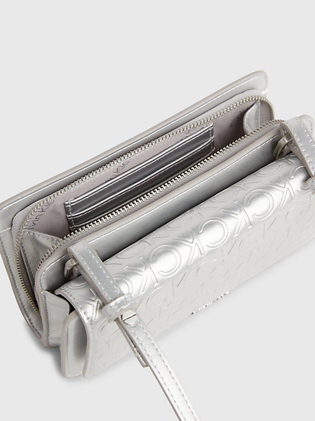 sac en bandoulière métallisé silver emb/deb pour femmes calvin klein