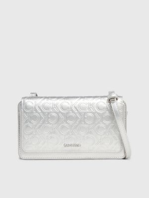 Metallic crossbody shop bag